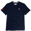 T-shirt męski Basic z wilkiem szarym - granatowy